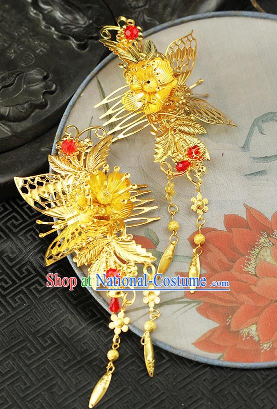 Chinese Ancient Style Hair Jewelry Accessories Hairpins xiuhe Suit Headwear Headdress Hair Fascinators for Women