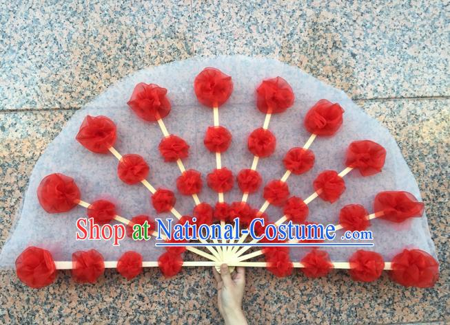 Pure Silk Traditional Chinese Fans Oriental Flowers Fan Folk Dance Dance Cultural Hand Fan