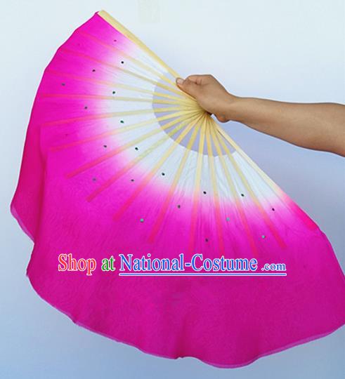 Rosy Pure Silk Traditional Chinese Fans Oriental Fan Folk Dance Dance Cultural Hand Fan