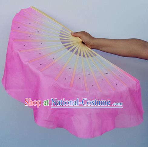 Pink Pure Silk Traditional Chinese Fans Oriental Fan Folk Dance Dance Cultural Hand Fan