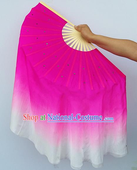 Pure Silk Traditional Chinese Fans Oriental Fan Folk Dance Cultural Pink Hand Fan