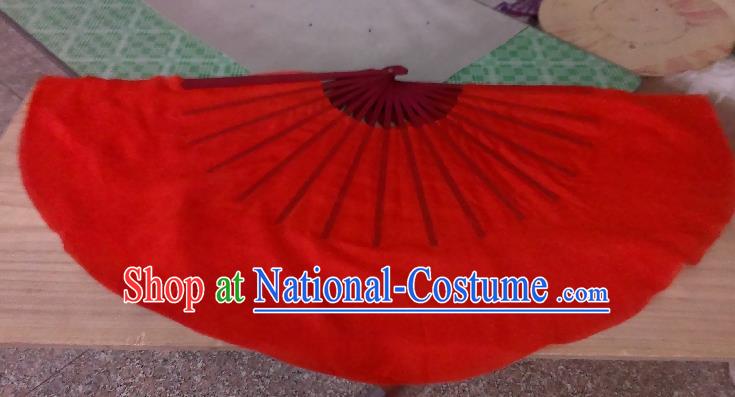 Pure Silk Traditional Chinese Fans Oriental Red Ribbon Fan Folk Dance Cultural Yangko Dance Hand Fan