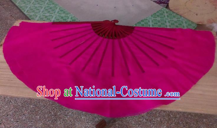 Pure Silk Traditional Chinese Fans Oriental Rosy Ribbon Fan Folk Dance Cultural Yangko Dance Hand Fan