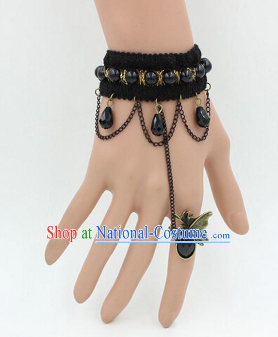 Traditional Chinese Accessories Black Lace Bracelet Bangle Chain for Women