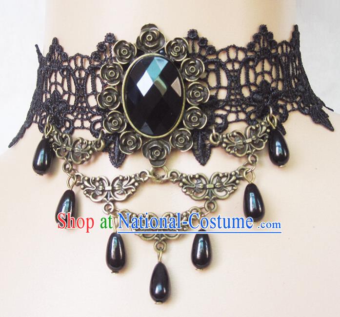 Traditional Chinese Accessories Black Lace Necklace for Women