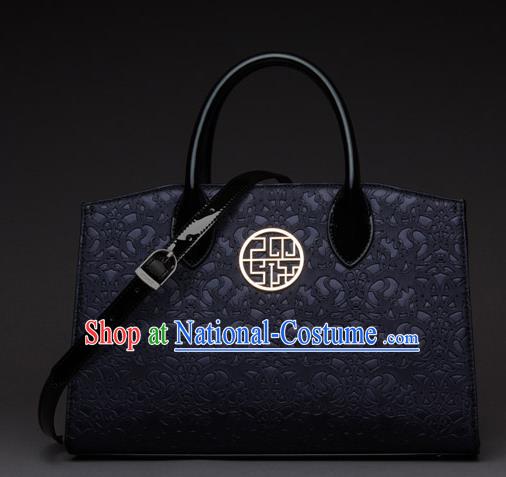 Traditional Handmade Asian Chinese Element Knurling Shoulder Bags National Deep Purple Handbag for Women