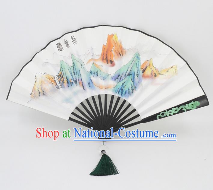 Traditional Chinese Crafts Landscape Painting Folding Fan China Fan Imperial Consort Fans for Women