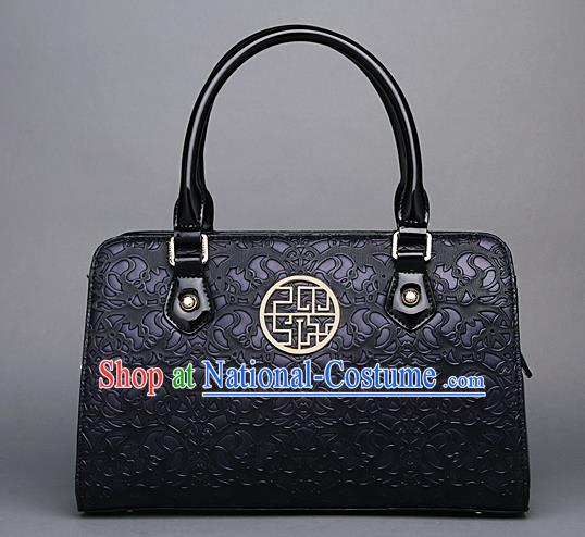 Traditional Handmade Asian Chinese Element Knurling Clutch Bags Shoulder Bag National Purple Handbag for Women