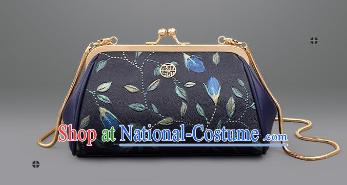 Traditional Handmade Asian Chinese Element Embroidered Clutch Chain Bags National Evening Dress Handbag for Women