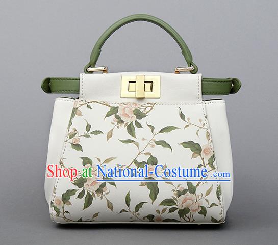 Traditional Handmade Asian Chinese Element Clutch Bags Shoulder Bag National Printing Flowers Evening Dress Handbag for Women