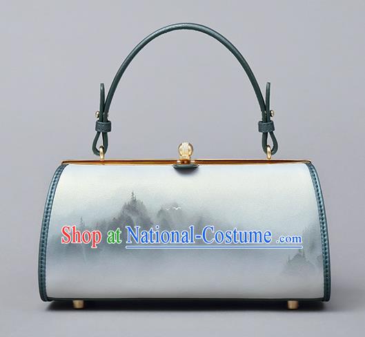 Traditional Handmade Asian Chinese Element Clutch Bags Shoulder Bag National Ink Painting Cheongsam Handbag for Women