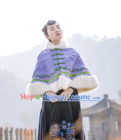 Traditional Ancient Chinese Miao Minority Embroidered Clothing Cheongsam Dress Hair Accessories Headwear for Women