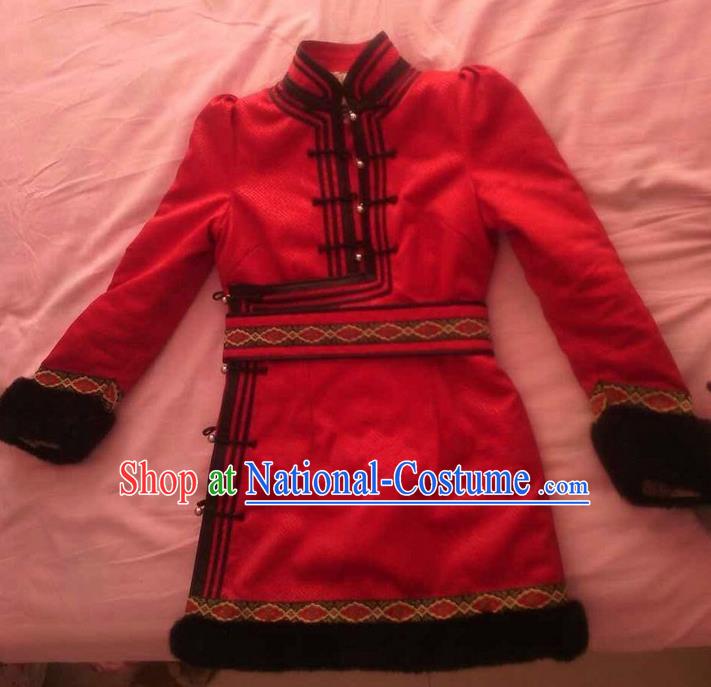 Traditional Chinese Mongol Nationality Dance Costume, Mongols Folk Dance Ethnic Robes, Chinese Mongolian Minority Nationality Embroidery Deerskin Clothing for Men