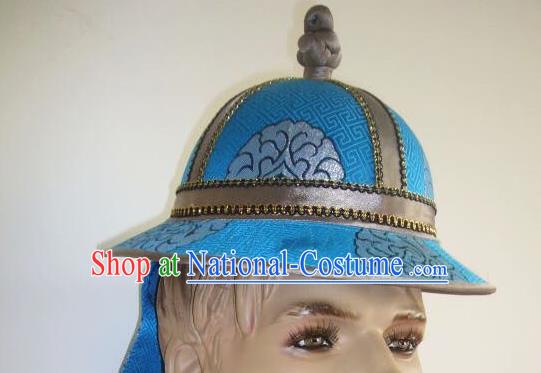 Traditional Handmade Chinese Mongol Nationality Dance Headwear Royal Prince Hat, China Mongolian Minority Nationality Warrior Headpiece for Men