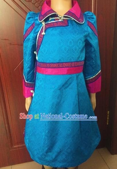 Traditional Chinese Mongol Nationality Dance Costume Handmade Mongolian Robe, China Mongolian Minority Nationality Dress for Women