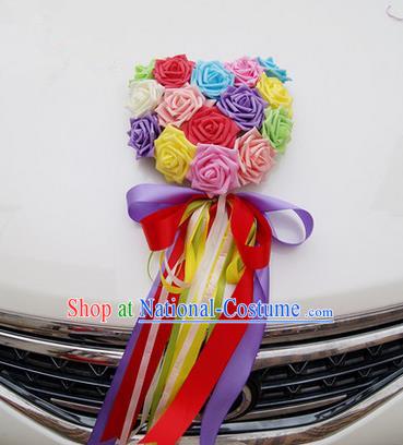 Top Grade Wedding Accessories Decoration, China Style Wedding Car Ornament Colorful Flowers Floriculture