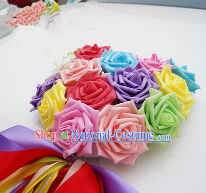 Top Grade Classical Wedding Silk Flowers Bride Emulational Wrist Flowers Bridesmaid Bracelet Flowers