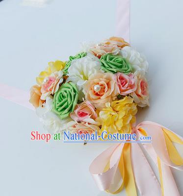 Top Grade Wedding Accessories Decoration, China Style Wedding Car Bowknot Rose Flowers Pink Ribbon Garlands Ornaments