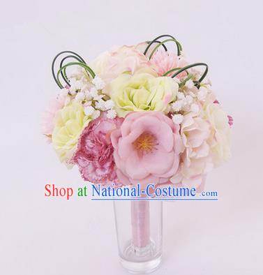 Top Grade Classical Wedding Silk Flowers, Bride Holding Emulational Flowers, Hand Tied Bouquet Flowers for Women