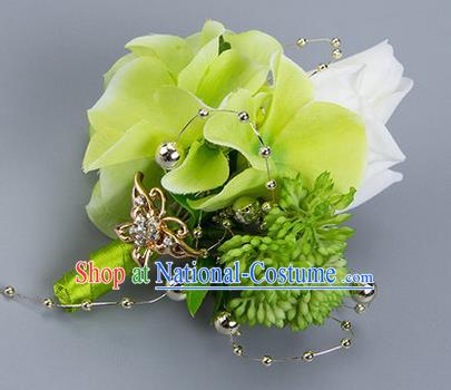 Top Grade Classical Wedding White Silk Flowers Brooch,Groom Emulational Corsage Groomsman Brooch Flowers for Men