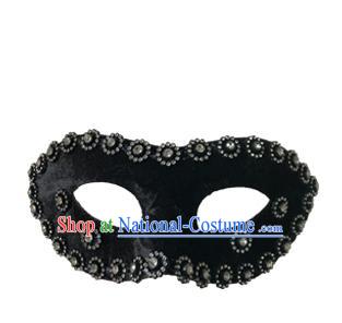 Top Grade Halloween Masquerade Accessories Rivet Mask, Brazilian Carnival Black Mask for Men