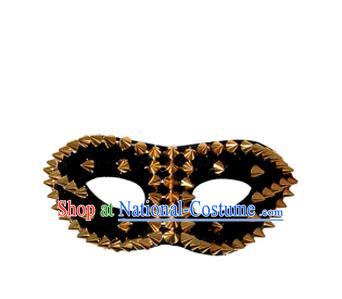 Top Grade Halloween Masquerade Accessories Mask, Brazilian Carnival Black Rivet Mask for Men