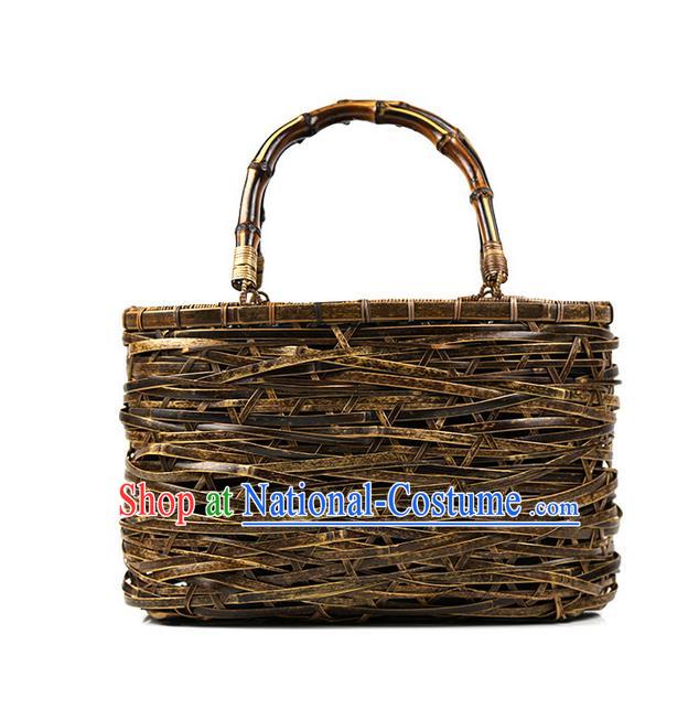 Traditional Chinese Accessories National Bamboo Plaiting Article Handbag for Women