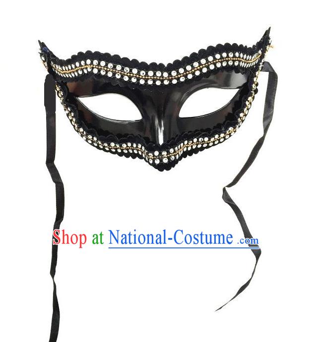 Top Grade Halloween Masquerade Ceremonial Occasions Handmade Model Show Crystal Mask Headwear, Brazilian Carnival Mask for Men