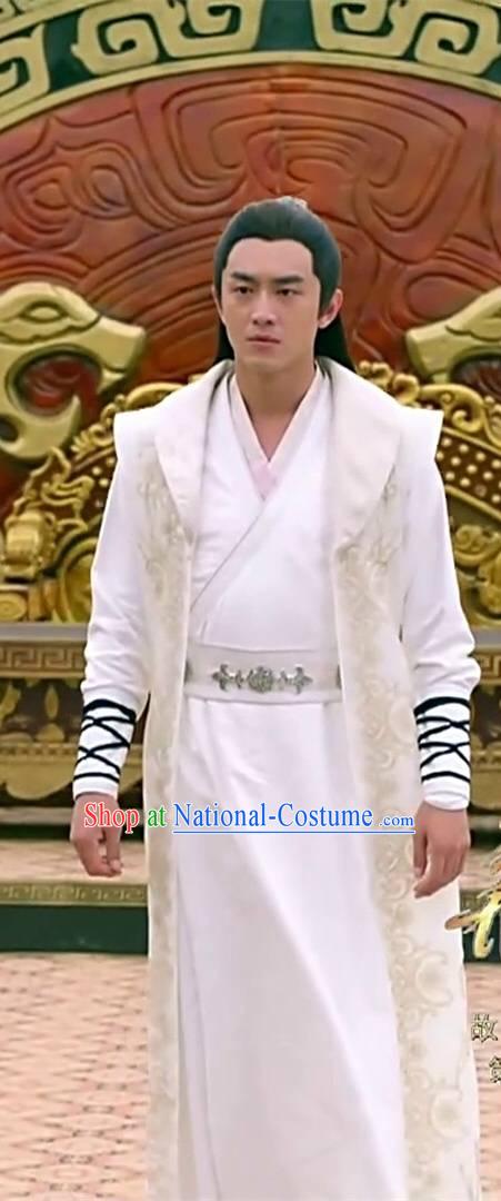 Traditional Ancient Chinese Kawaler Robe Clothing, Princess Agents Chinese Southern and Northern Dynasties Prince Costume and Headpiece Complete Set