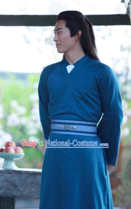 Traditional Ancient Chinese Childe Robe Clothing, Princess Agents Chinese Southern and Northern Dynasties Swordsman Costume and Headpiece Complete Set