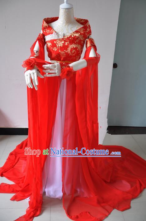 Chinese Ancient Cosplay Princess Wedding Costumes, Chinese Traditional Clothing Chinese Cosplay Knight Costume for Women