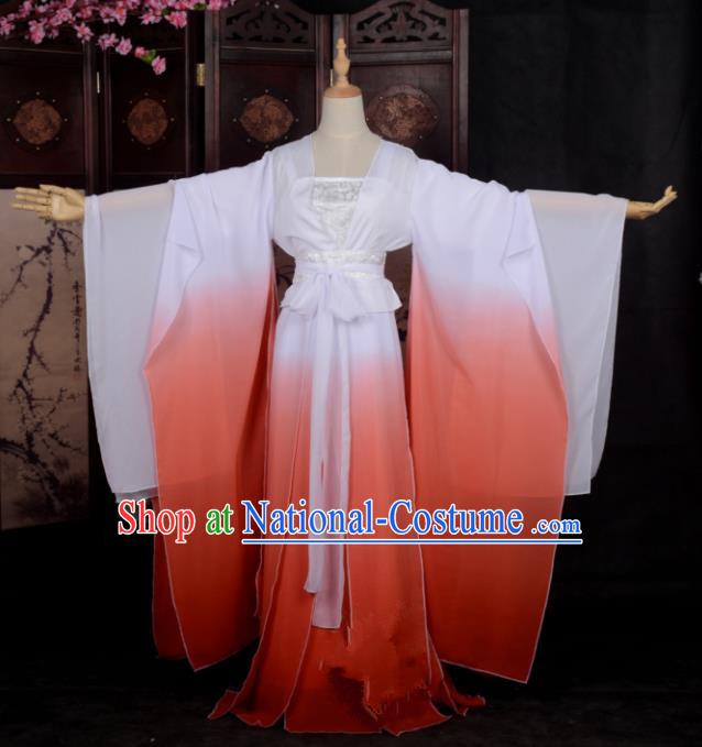 Chinese Ancient Cosplay Tang Dynasty Palace Lady Costumes, Chinese Traditional Red Hanfu Dress Clothing Chinese Cosplay Imperial Princess Costume for Women