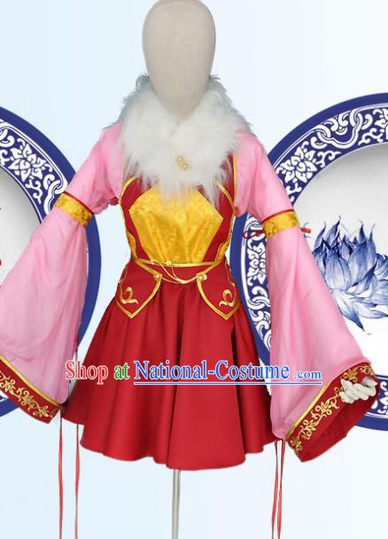 Chinese Ancient Cosplay Young Lady Costumes, Chinese Traditional Dress Clothing Chinese Cosplay Palace Lady Costume for Women