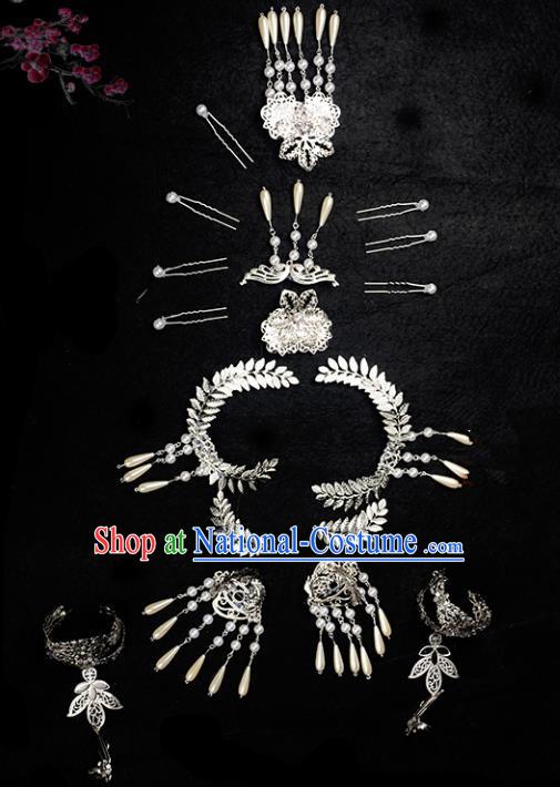 Traditional Handmade Chinese Ancient Classical Hair Accessories Young Lady Headwear, China Princess Hairpins Complete Set for Women