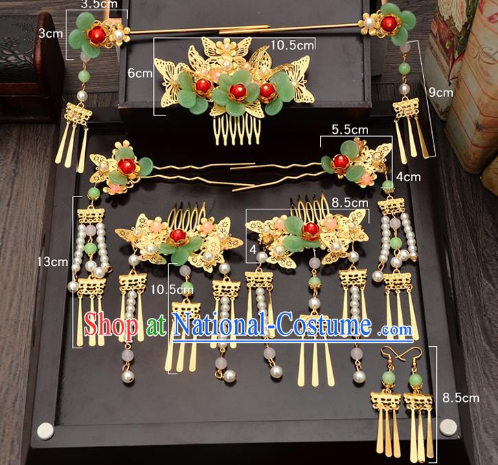 Traditional Handmade Chinese Ancient Classical Hair Accessories Xiuhe Suit White Beads Hairpin, Step Shake Hair Sticks Hair Jewellery, Hair Fascinators Hairpins for Women