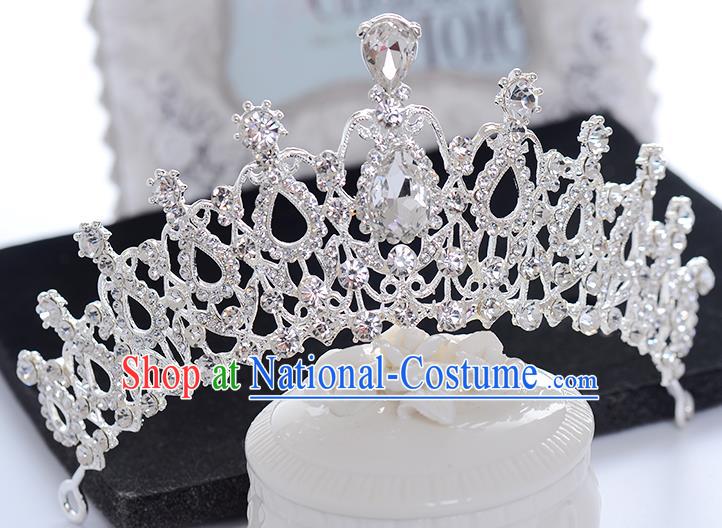 Top Grade Handmade Chinese Classical Hair Accessories Baroque Style Headband Crystal Princess Royal Crown, Hair Sticks Hair Jewellery Hair Clasp for Women