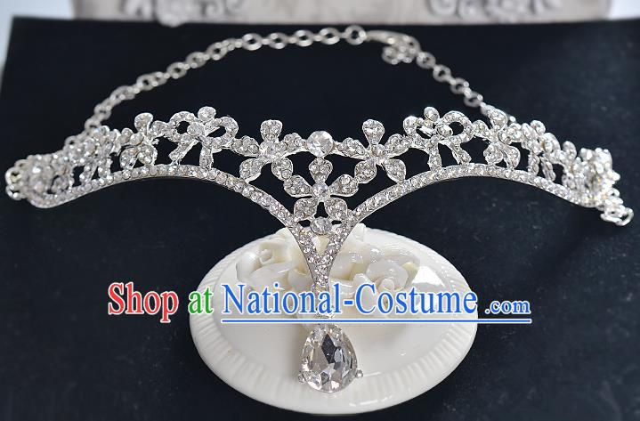 Top Grade Handmade Chinese Classical Hair Accessories Baroque Style Crystal Frontlet Princess Royal Crown, Hair Sticks Hair Jewellery Hair Clasp for Women