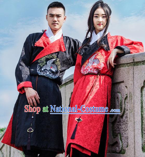 Traditional Chinese Ming Dynasty Blades Hanfu Costume, China Ancient Imperial Guards Embroidery Clothing for Men for Women