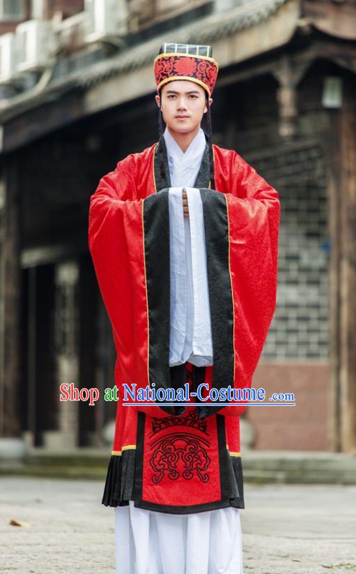 Traditional Chinese Tang Dynasty Hanfu Wedding Costume Long Robe, China Ancient Palace Prince Bridegroom Clothing for Men