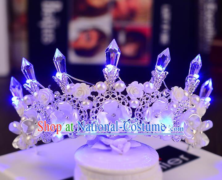 Top Grade Handmade Chinese Classical Hair Accessories Baroque Style Shine Crystal Queen Royal Crown, Hair Sticks Hair Jewellery Hair Clasp for Women