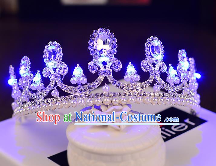 Top Grade Handmade Chinese Classical Hair Accessories Baroque Style Shine Crystal Queen Royal Crown, Hair Sticks Hair Jewellery Hair Clasp for Women