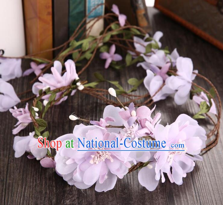 Top Grade Handmade Chinese Classical Hair Accessories Baroque Style Pink Flowers Garland, Bride Hair Sticks Hair Clasp for Women