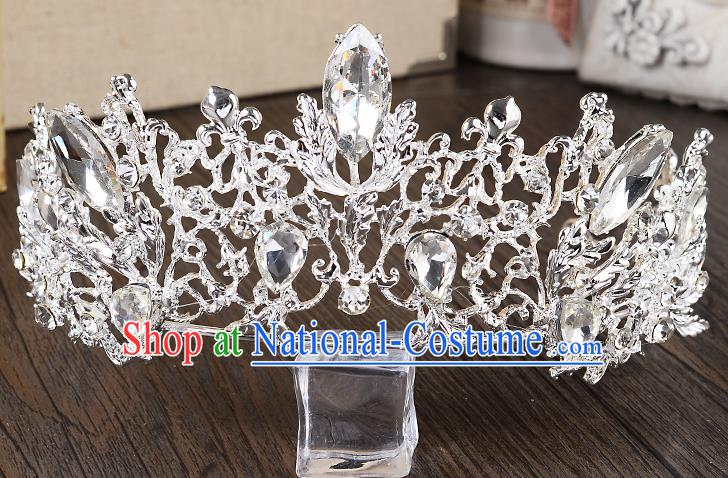 Top Grade Handmade Chinese Classical Hair Accessories Baroque Style Crystal Princess Royal Crown, Hair Sticks Hair Jewellery Hair Coronet for Women