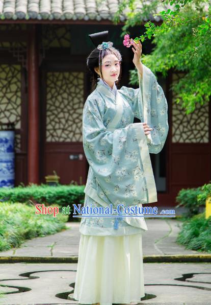 Traditional Chinese Han Dynasty Imperial Consort Hanfu Costume Curve Bottom, China Ancient Dress Palace Princess Peri Printing Clothing for Women