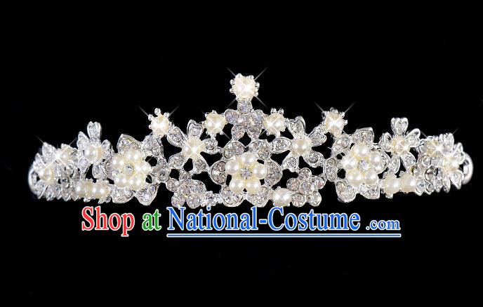 Top Grade Handmade Chinese Classical Hair Accessories Baroque Style Wedding Queen Crystal Pearls Royal Crown, Bride Hair Kether Jewellery Hair Clasp for Women