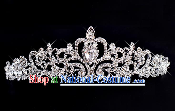 Top Grade Handmade Chinese Classical Hair Accessories Baroque Style Wedding Crystal Royal Crown, Bride Princess Hair Kether Jewellery Hair Clasp for Women