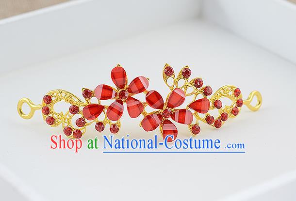 Top Grade Handmade Hair Accessories Baroque Luxury Red Crystal Hair Stick, Bride Wedding Hair Kether Jewellery Princess Imperial Crown for Women