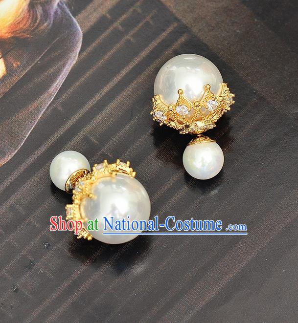 Top Grade Handmade Chinese Classical Jewelry Accessories Wedding Pearls Earrings Bride Hanfu Eardrop for Women