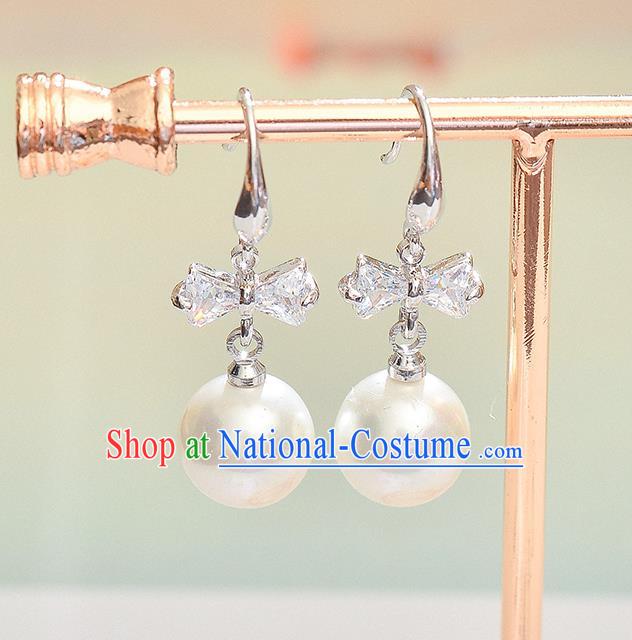 Top Grade Handmade Chinese Classical Jewelry Accessories Wedding Crystal Pearl Earrings Bride Hanfu Eardrop for Women