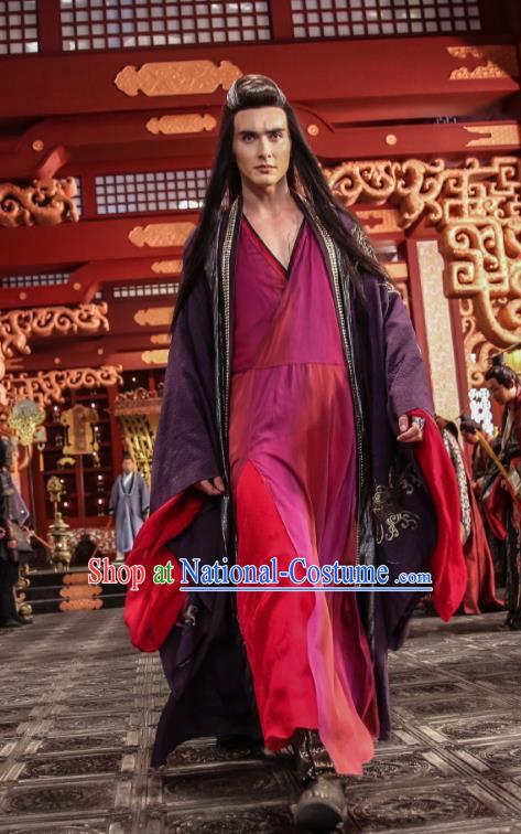 Traditional Chinese Ancient Times Devil Kawaler Costume, Xuan-Yuan Sword Legend  The Clouds of Han Chinese Swordsman Hanfu Robe for Men